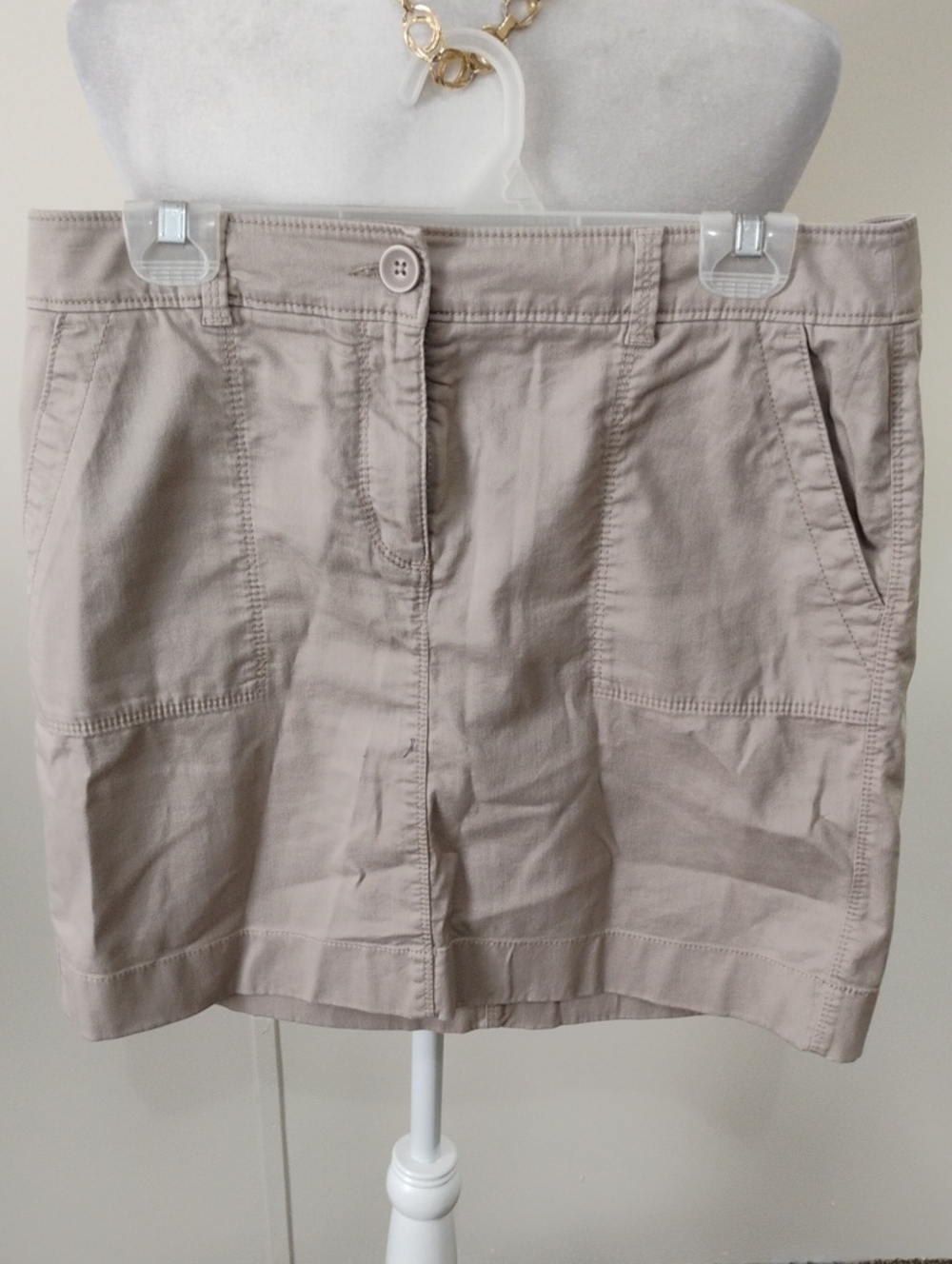 Loft Mini Beige Utility Mini Skirt